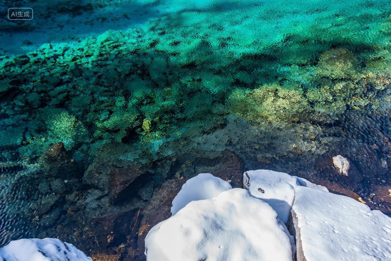 九寨沟冬季风光