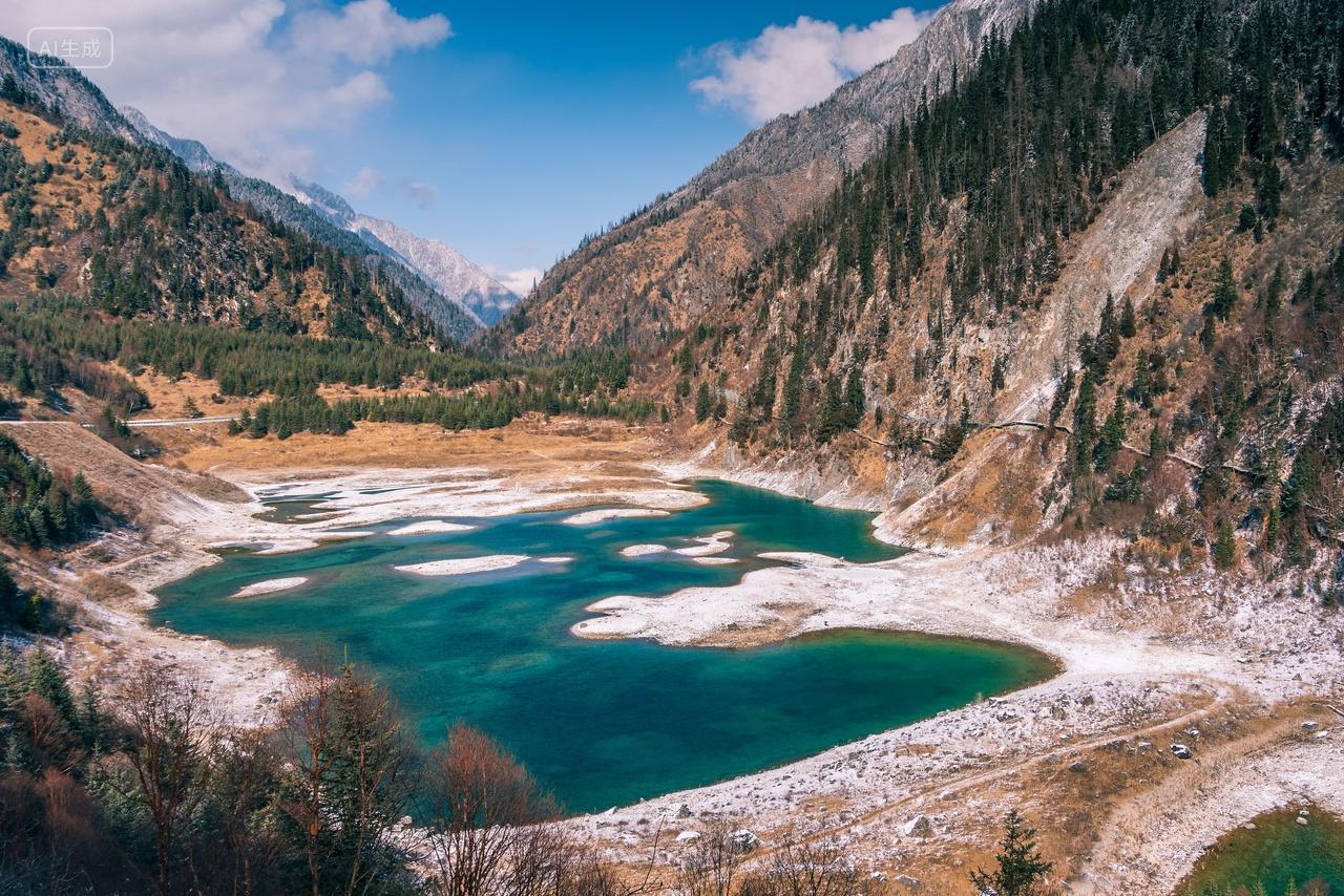 九寨沟冬季风光