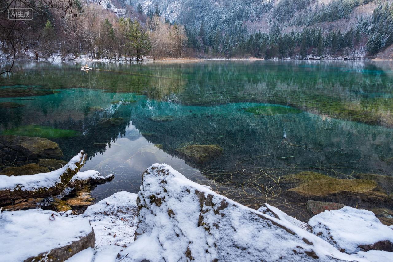 九寨沟冬季风光