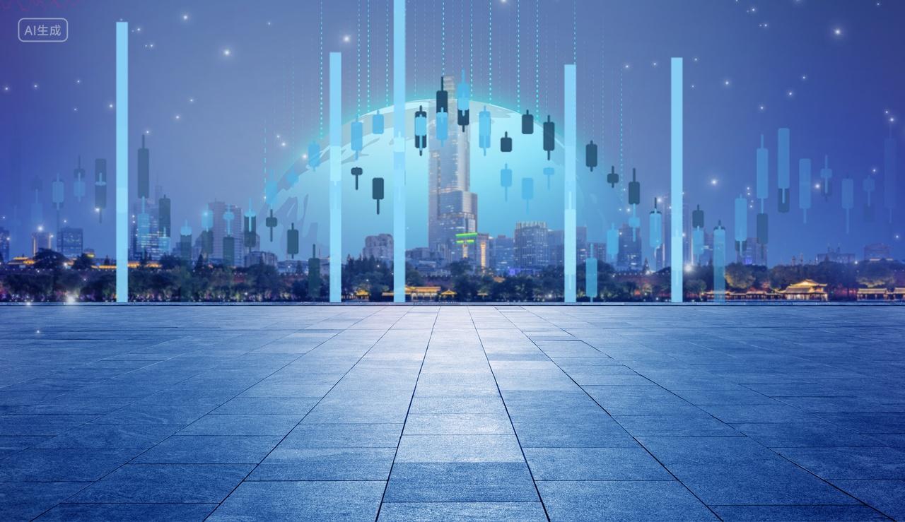 时尚高端蓝色金融科技公司产品背景banner图