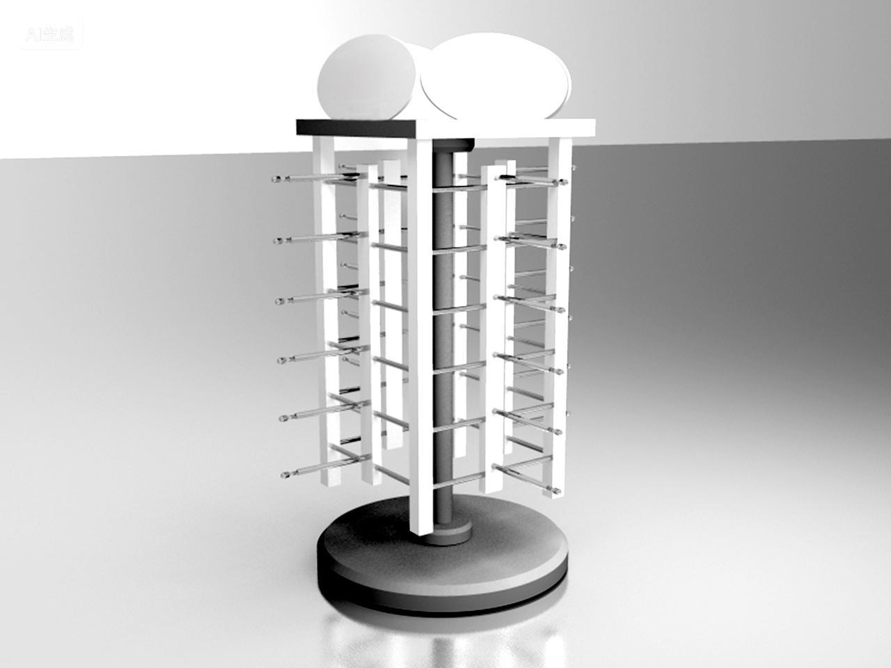 欧美风格简约时尚黑白配色高端金属眼镜旋转展示架眼镜展柜