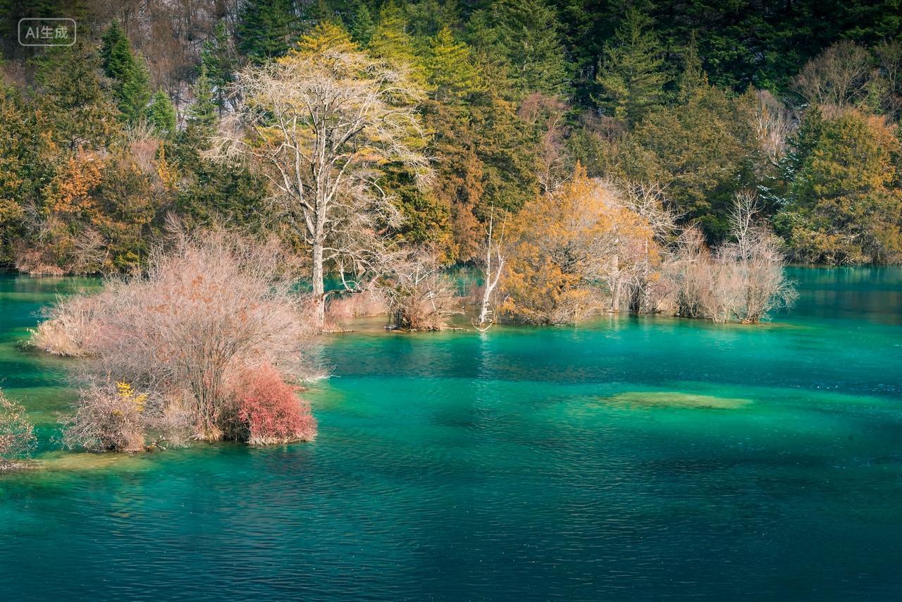 九寨沟冬季风光