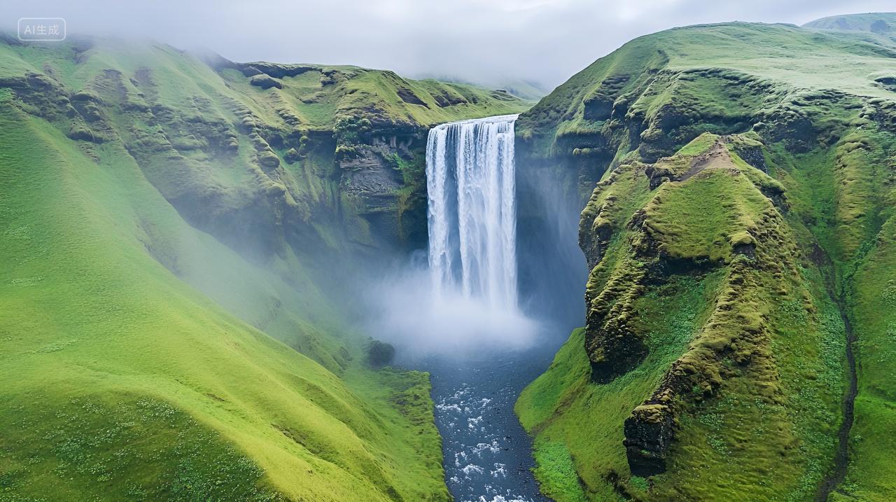 贵州黄果树瀑布壮丽景色高山流水旅行背景