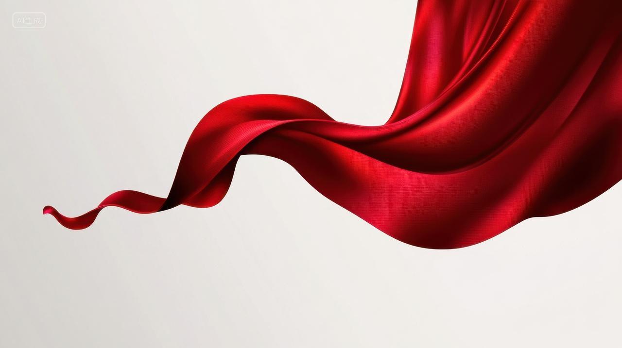 飘逸的红色丝绸