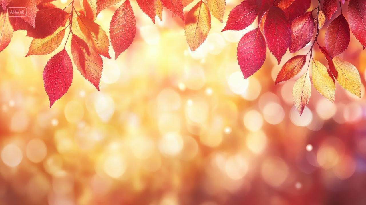 秋天红色树叶背景