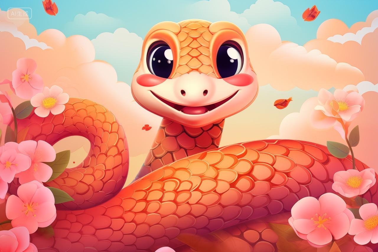 2025新年蛇宝宝卡通动物可爱蛇蛇年十二生肖