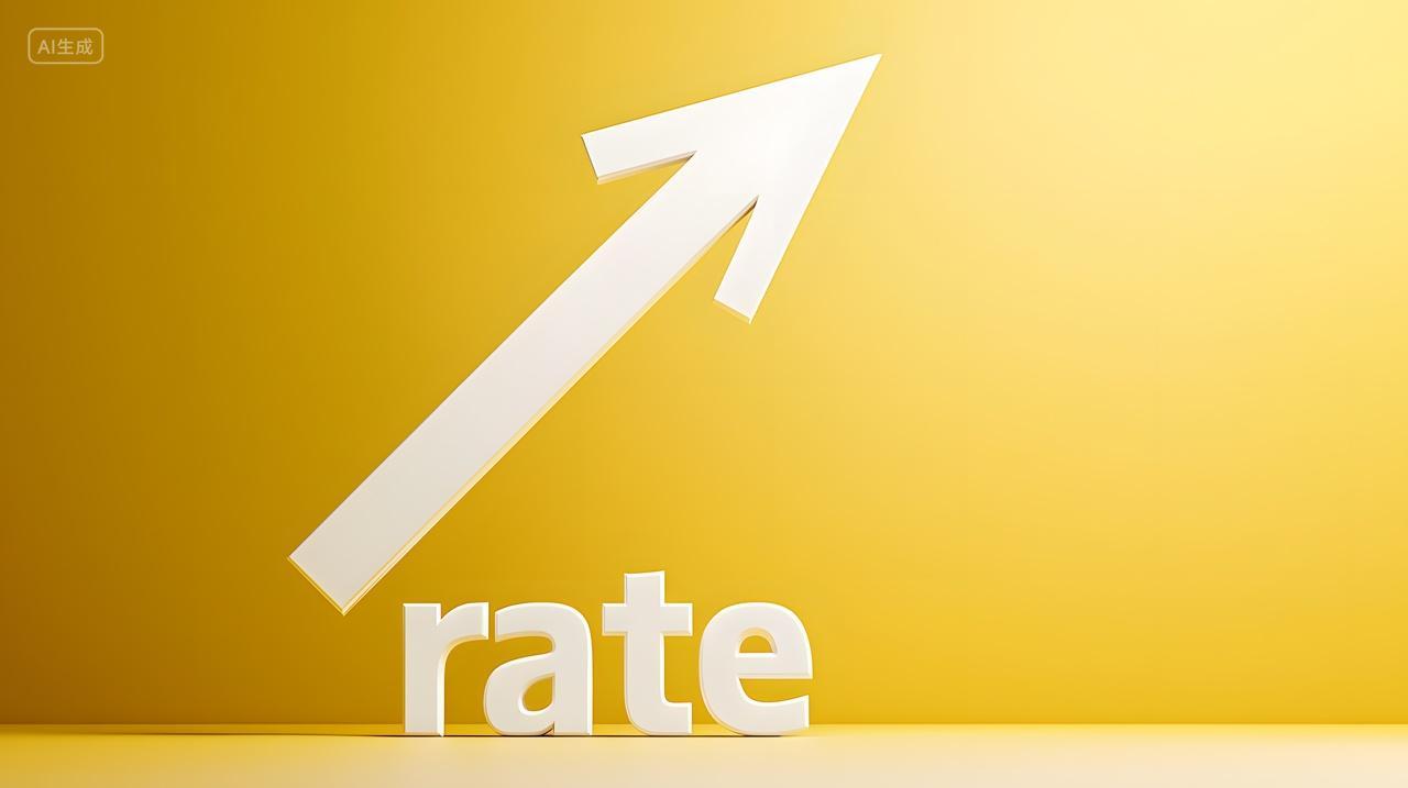 黄色背景上白色箭头增长概念