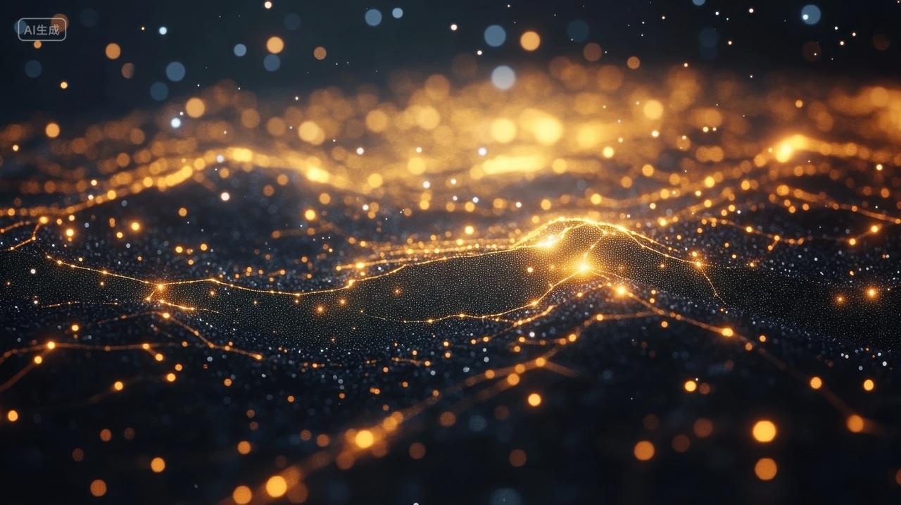 闪烁着金色光芒的星河