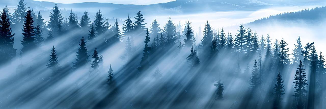 丁达尔光效为森林披上了一层神秘的面纱