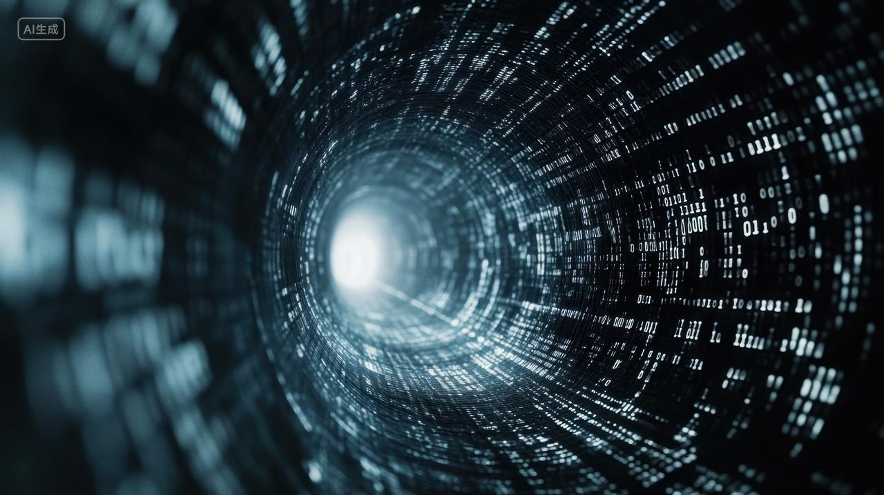 电脑数据流数字信号形成的隧道