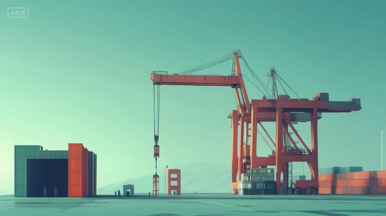 集装箱码头作业插画