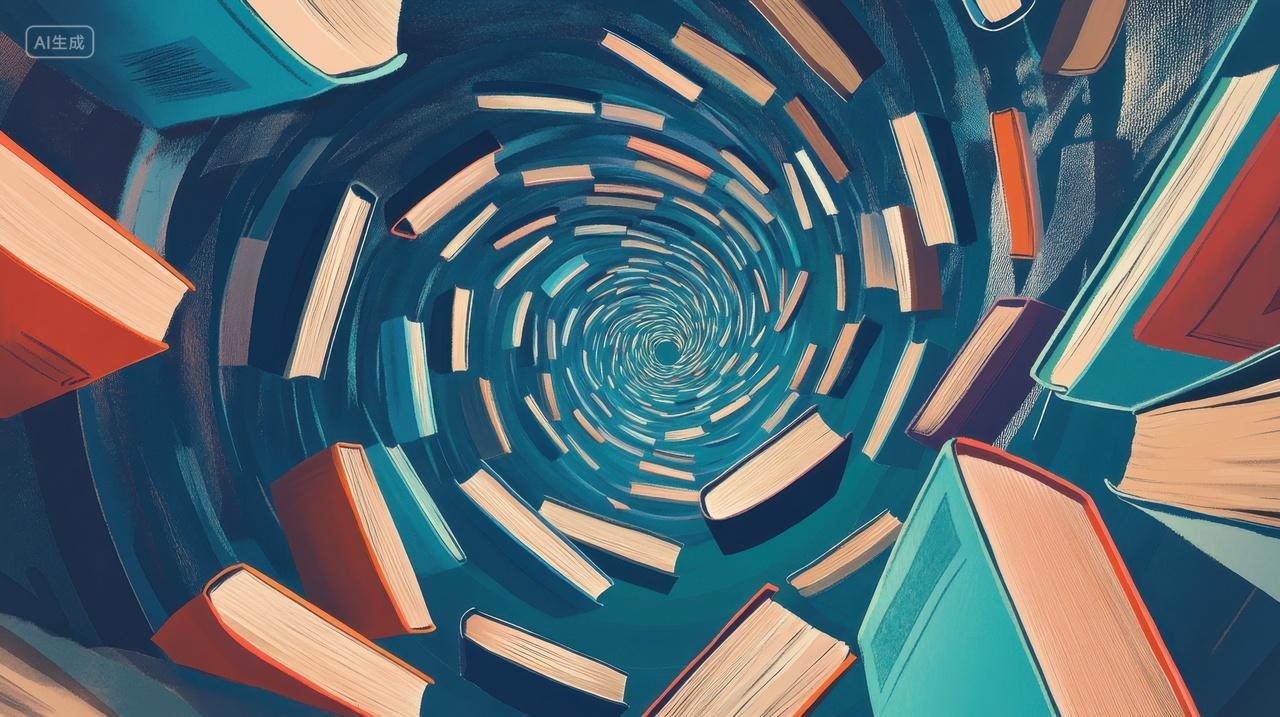 书本形成的漩涡通道