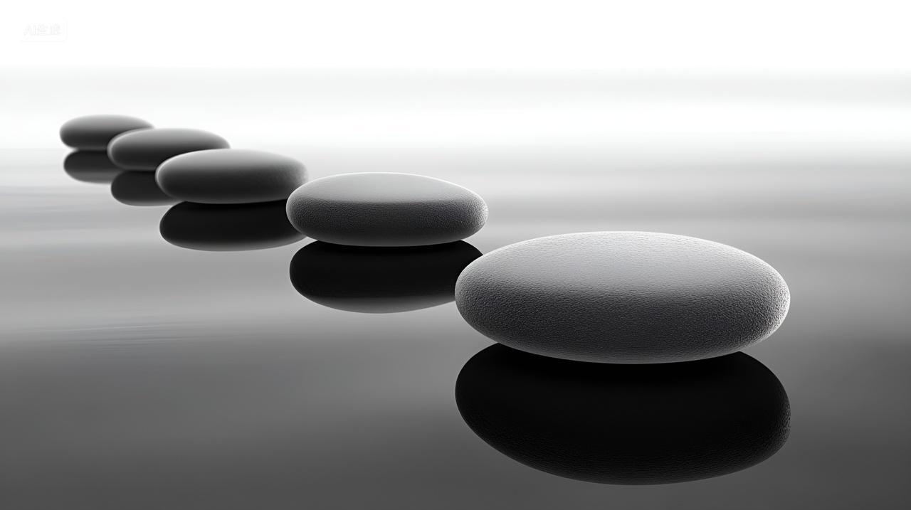 按摩助眠石头石子spa冥想禅意简约黑白