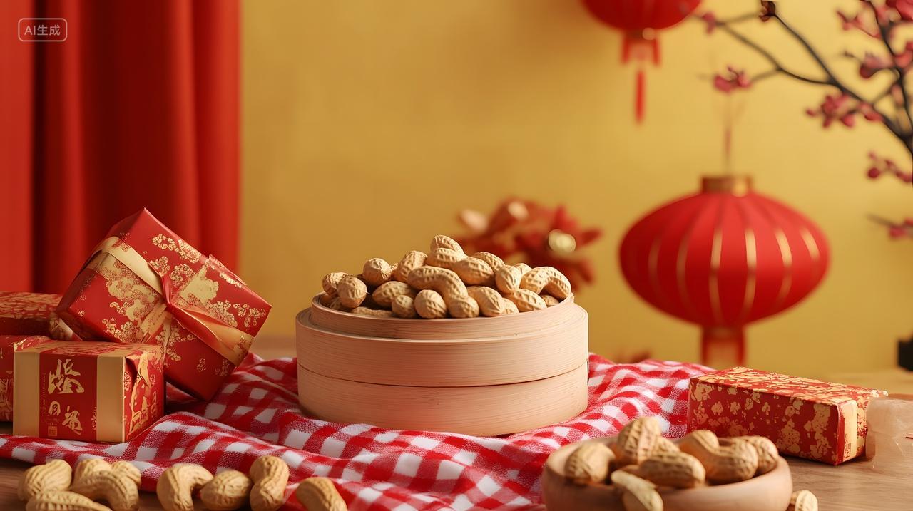 春节红灯笼礼盒坚果美食静物图