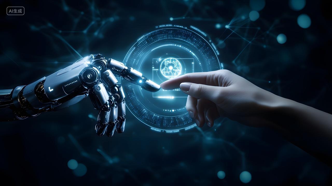 人类与机器人交互未来科技场景