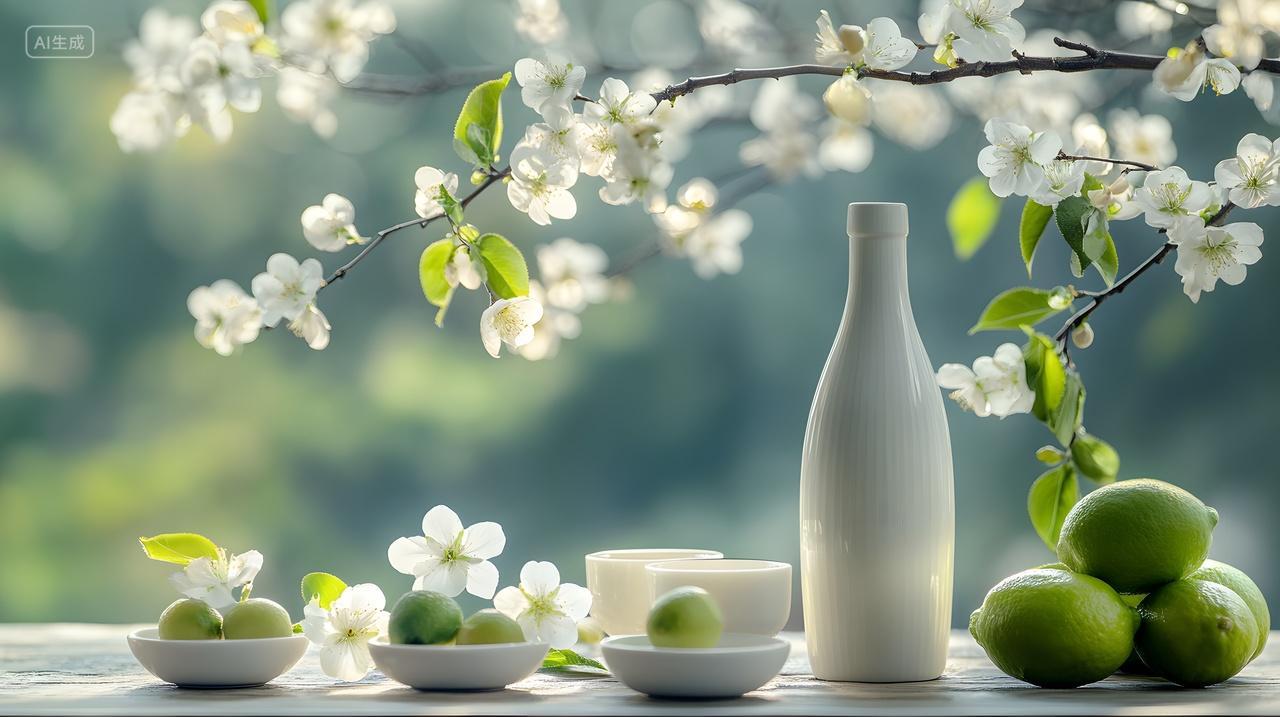 春日花香与青柠静物自然风景