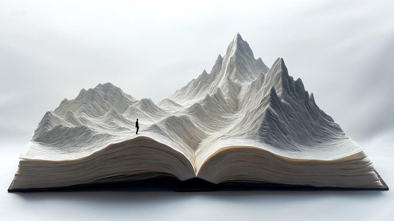 开学季创意插画书山