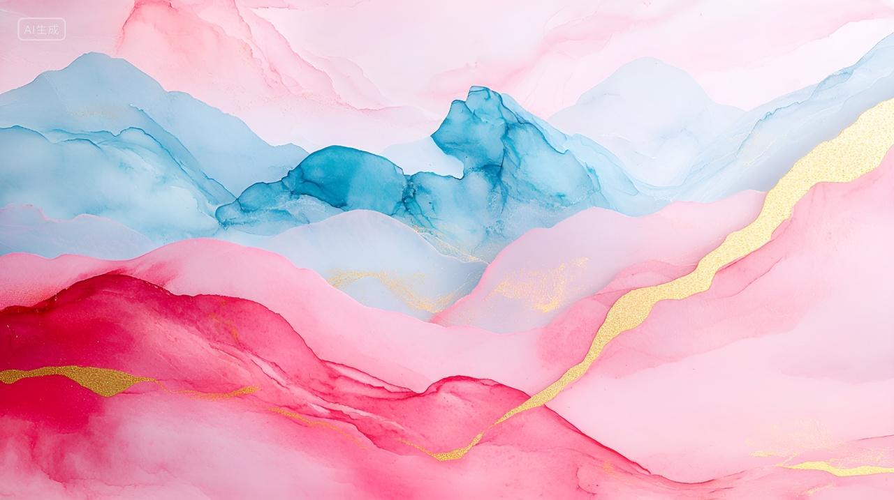 粉色背景图片平面设计海报配图粉色山脉