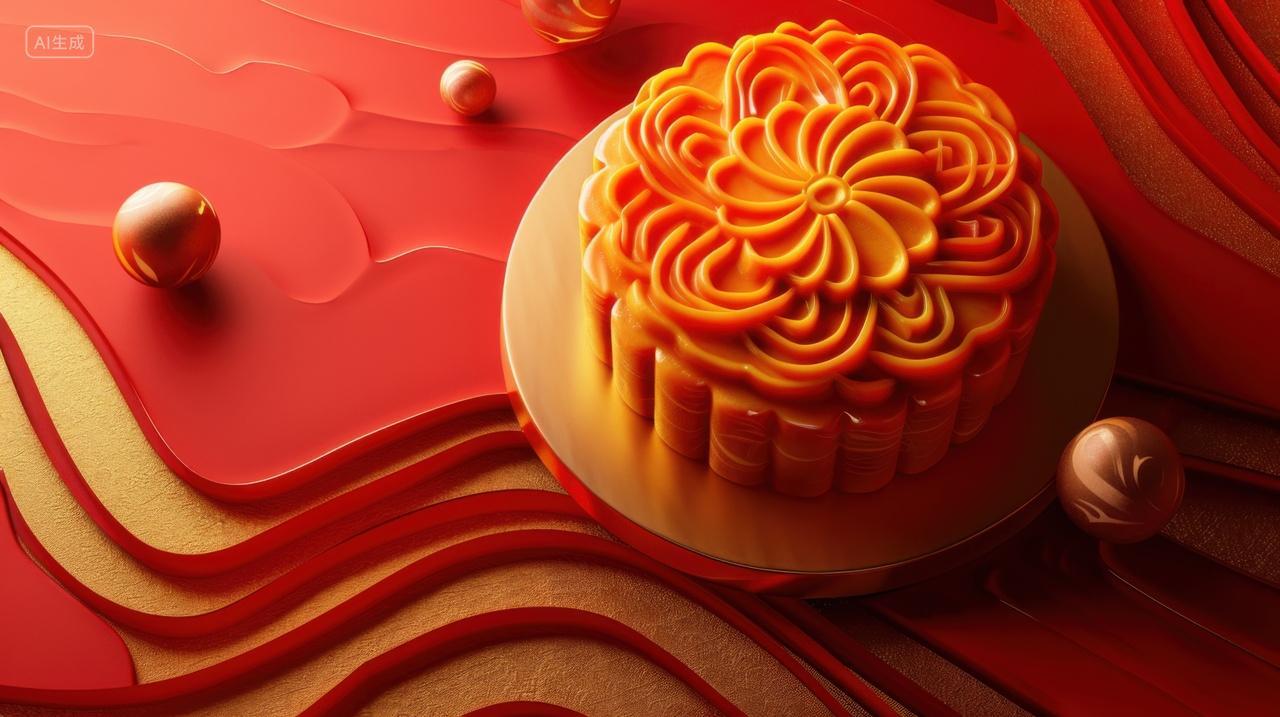 创意中秋月饼插图