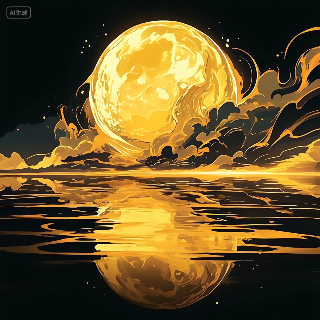 中秋节明月月亮大月亮中秋团圆赏月