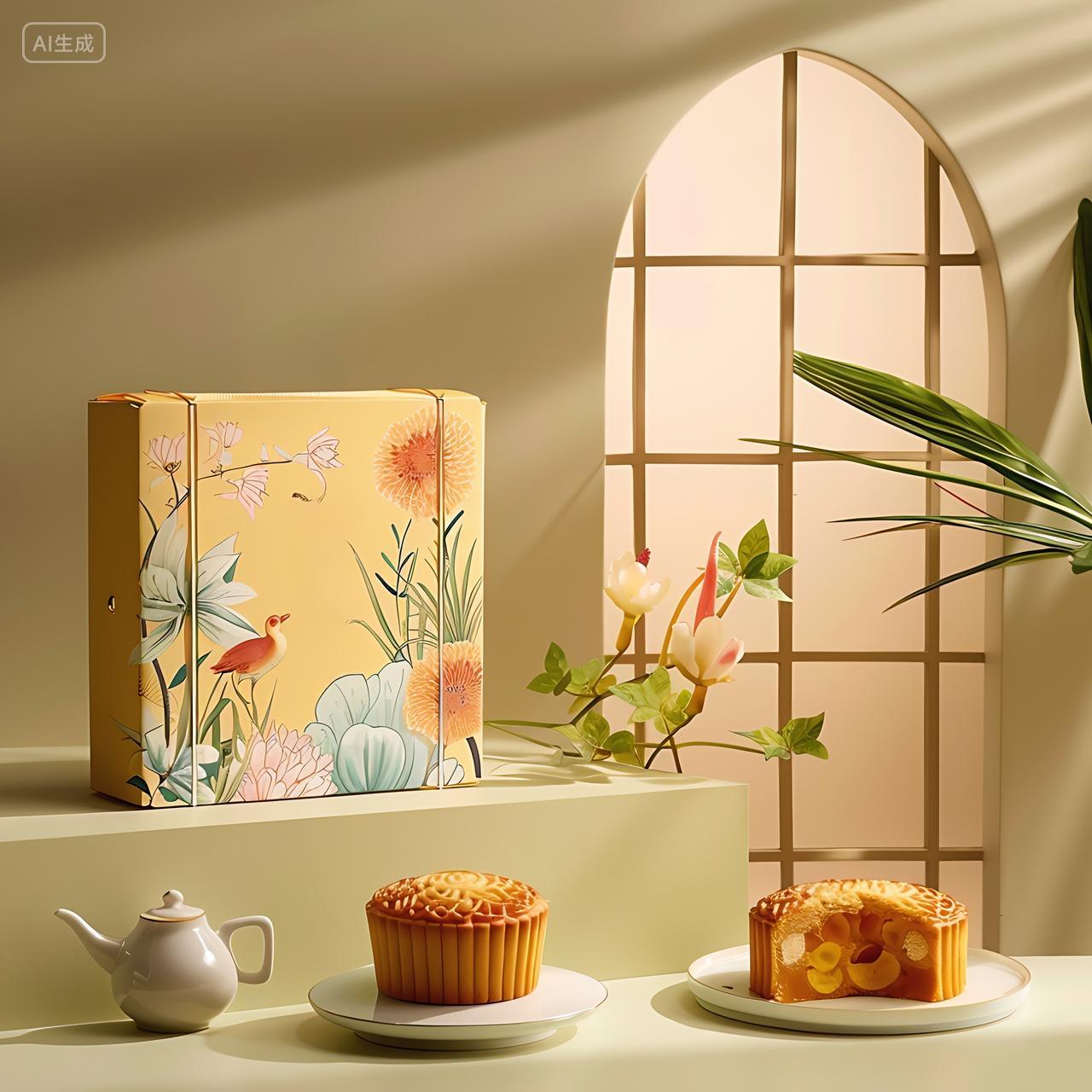 实拍风月饼礼盒中秋高端月饼礼盒