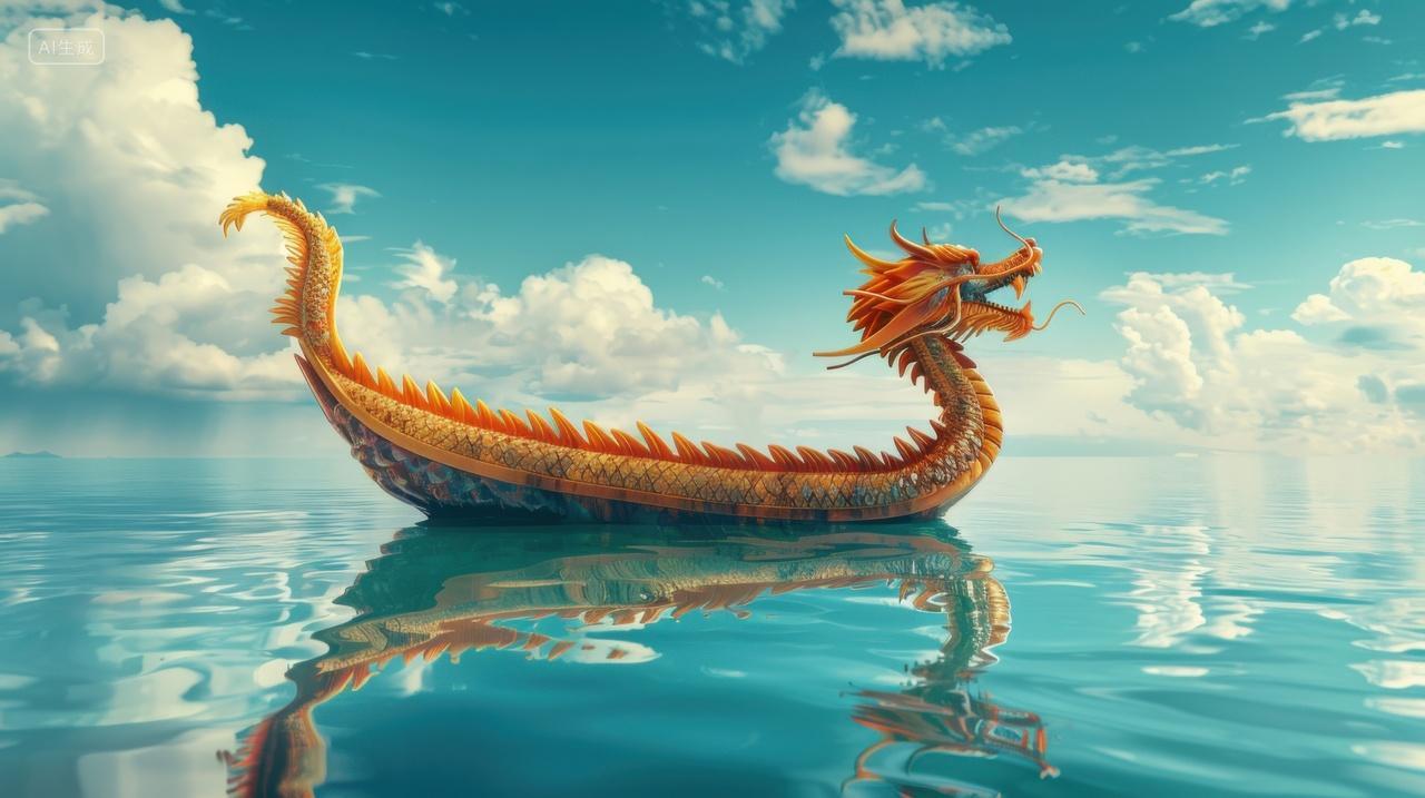 端午节插图水面上的龙舟