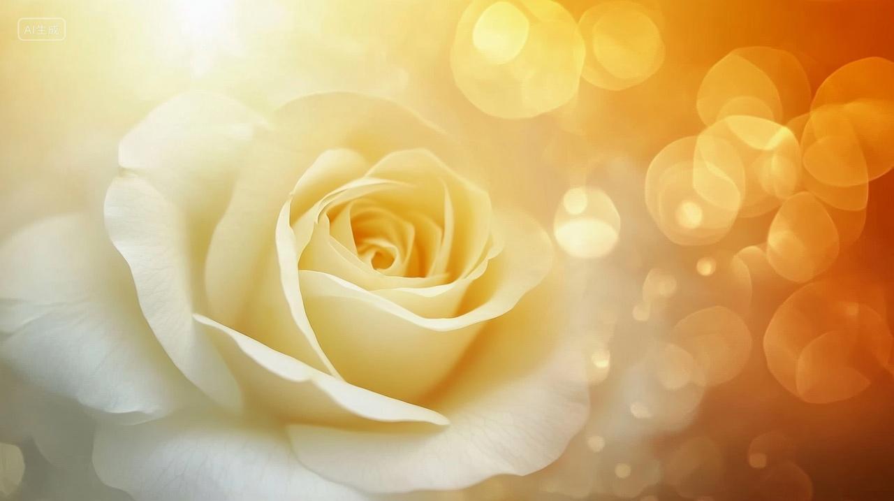 香槟色玫瑰花520七夕情人节浪漫唯美壁纸