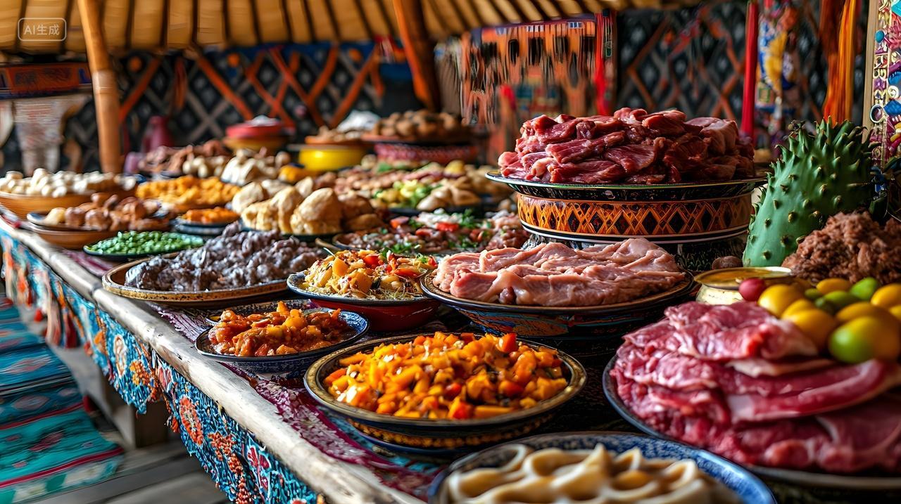 蛇年年夜饭异域风情丰盛美食盛宴热闹团圆