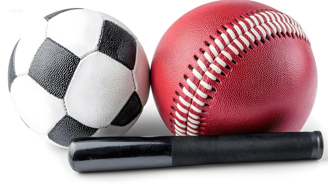 运动器材：足球、棒球、球棒