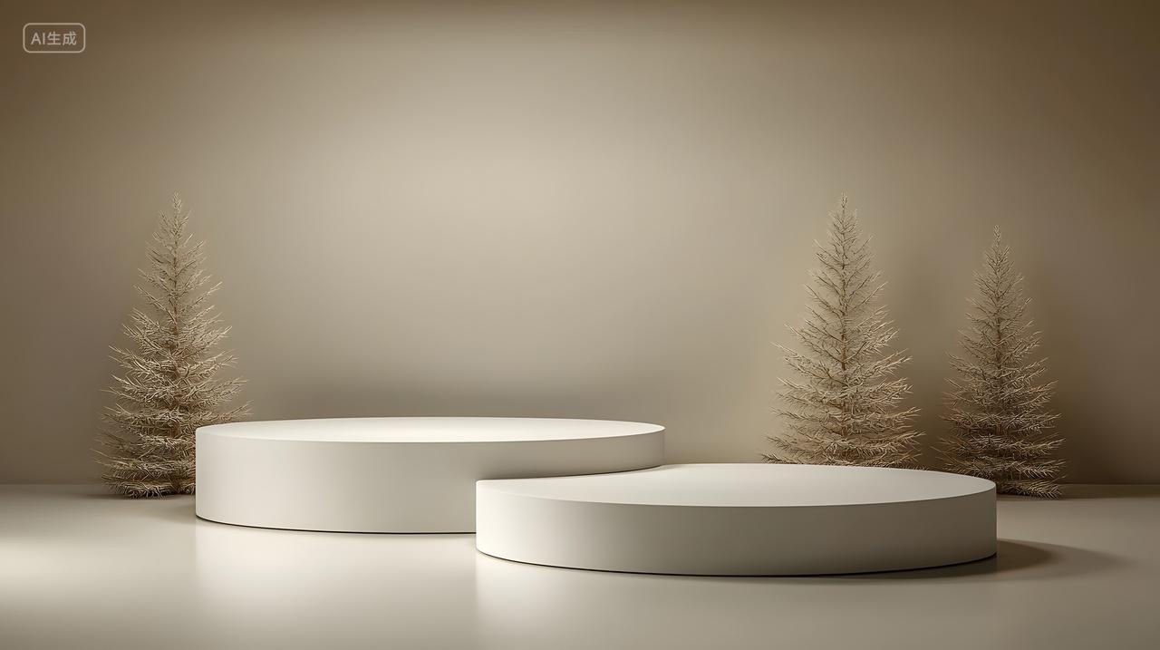 具有简约装饰现代展示台