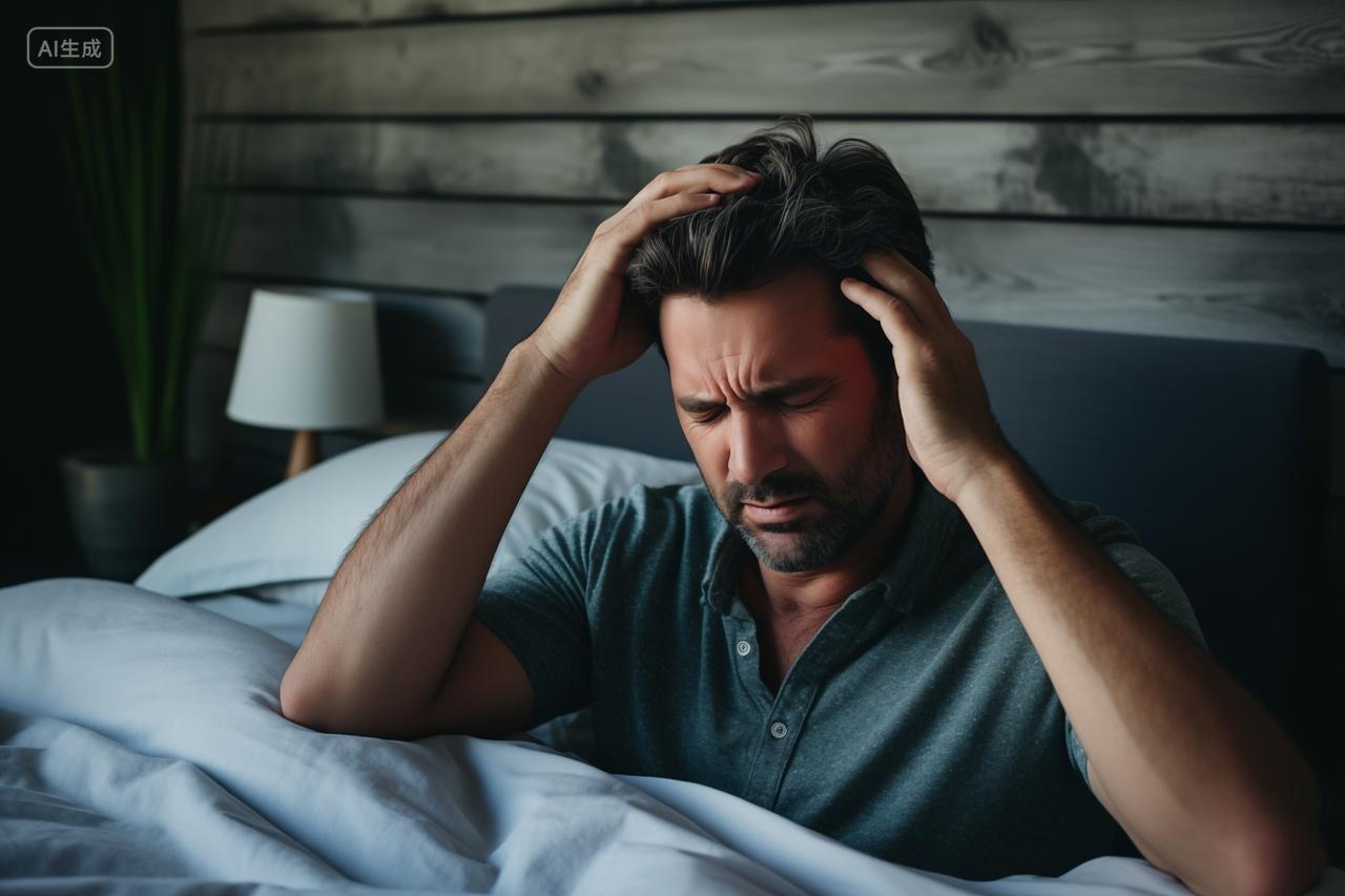 男人起床摸头思考问题