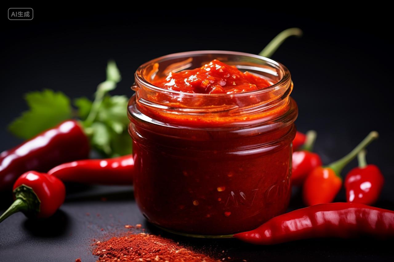 红辣椒酱辣味酱汁烹饪食材