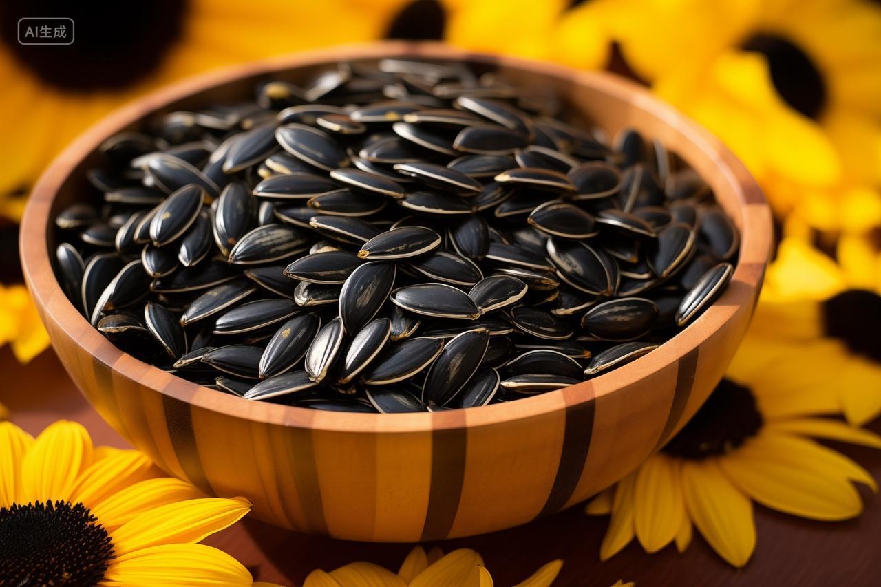 黑色葵花籽特写零食干货