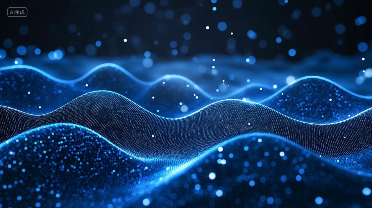 蓝色科技粒子曲线装饰背景