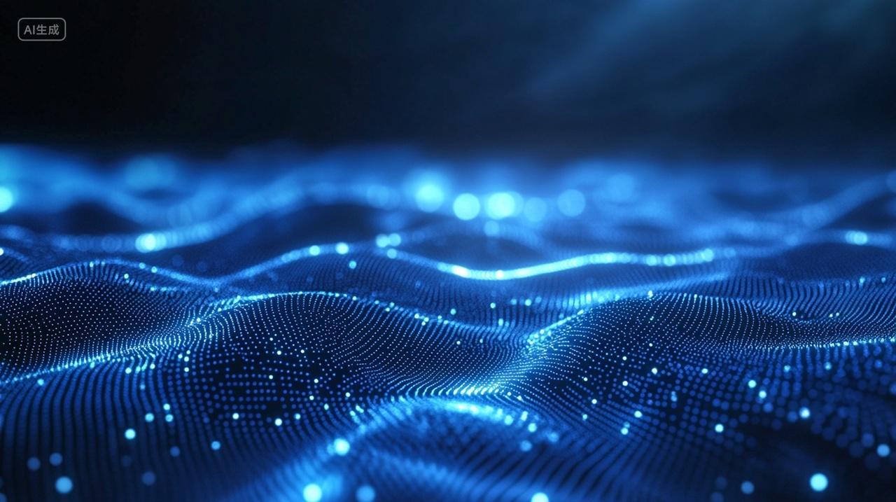 蓝色科技感点线科技背景装饰