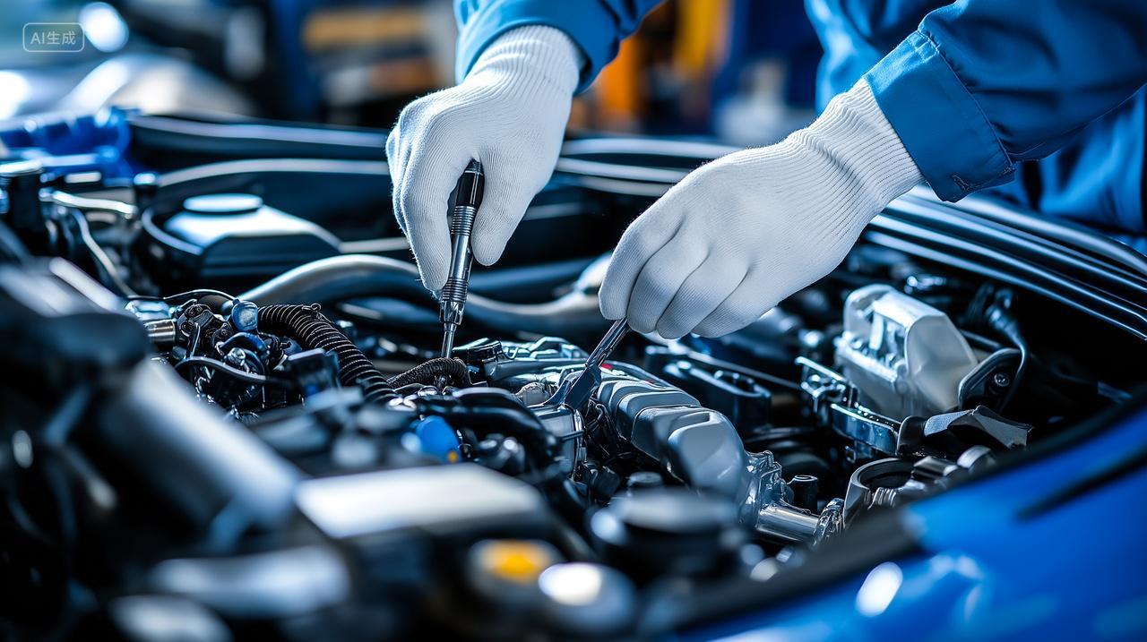 4K汽车4S店维修汽车保养维修特写