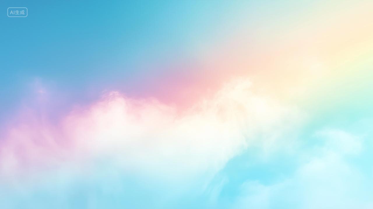 彩色唯美小清新云朵天空背景