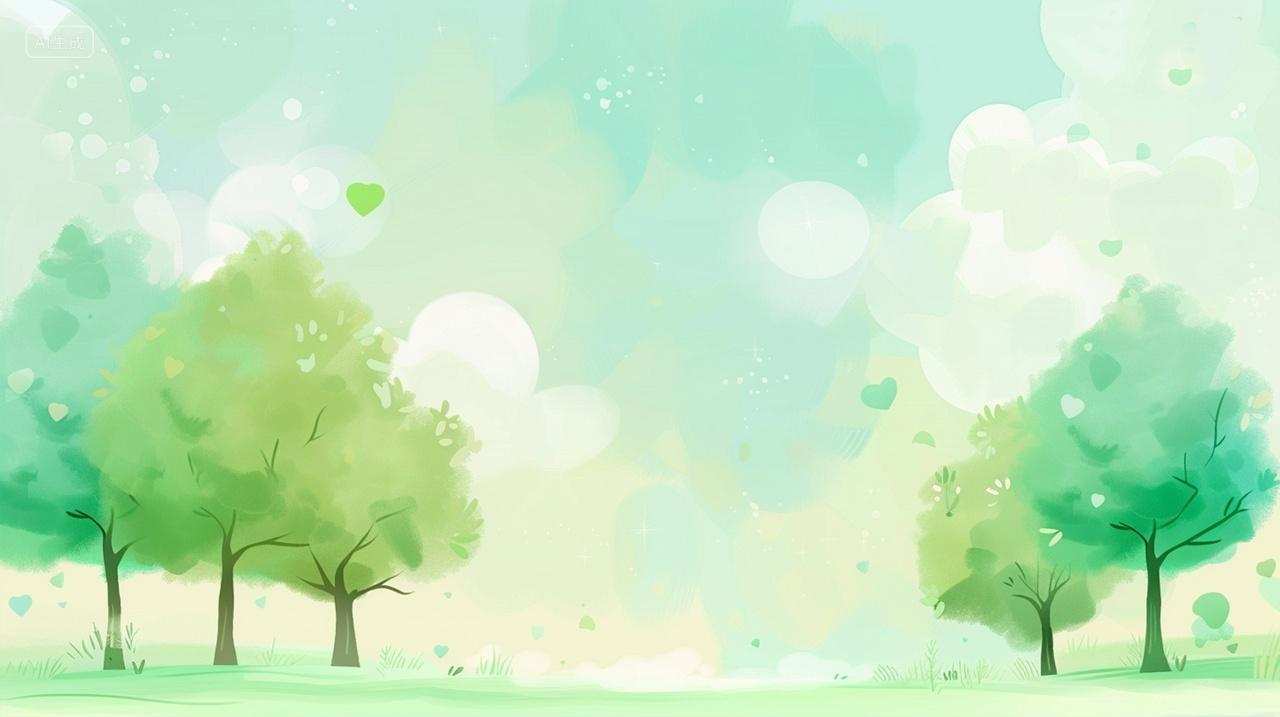 春天植树节小树碧绿温馨美丽生机勃勃春分春季立春素材插画