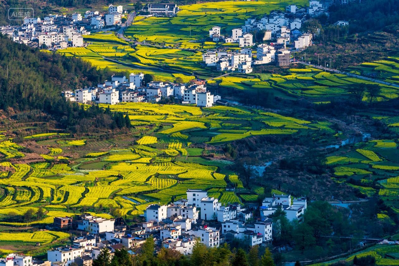 乡村农田房子乡村振兴农业婺源江岭