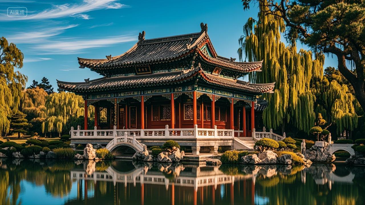 云南昆明大观园古建筑山水园林风景旅游