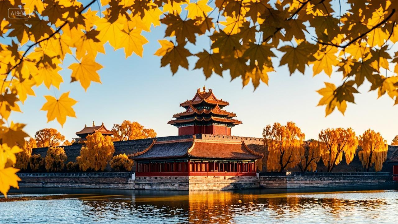北京故宫角楼的秋天风景壁纸旅游