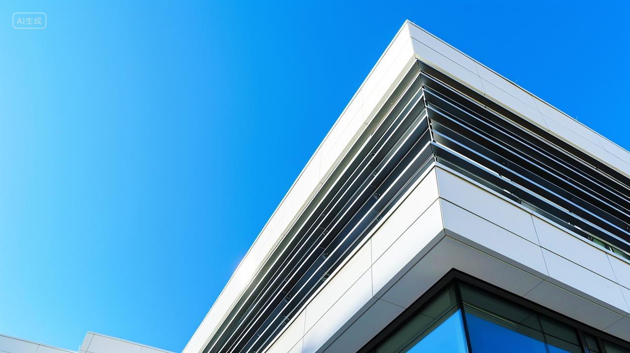 低角度拍摄蓝天现代建筑一角电脑壁纸背景