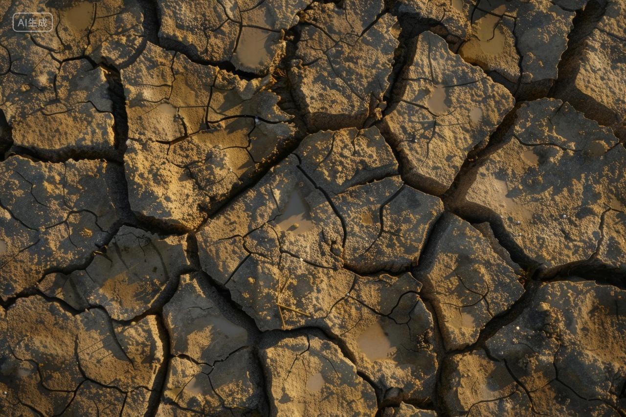 干涸龟裂的土地