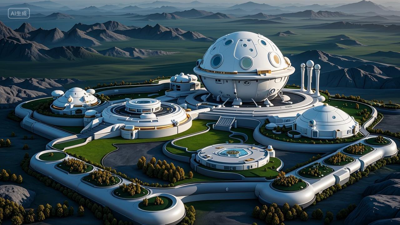 未来派的中国月球基地生命基地未来科技