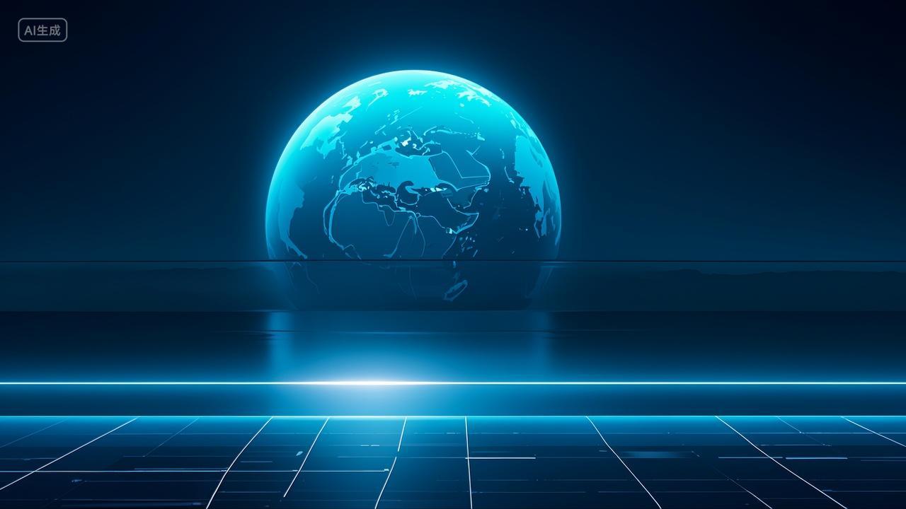 蓝色科技地球背景商务背景海报背景