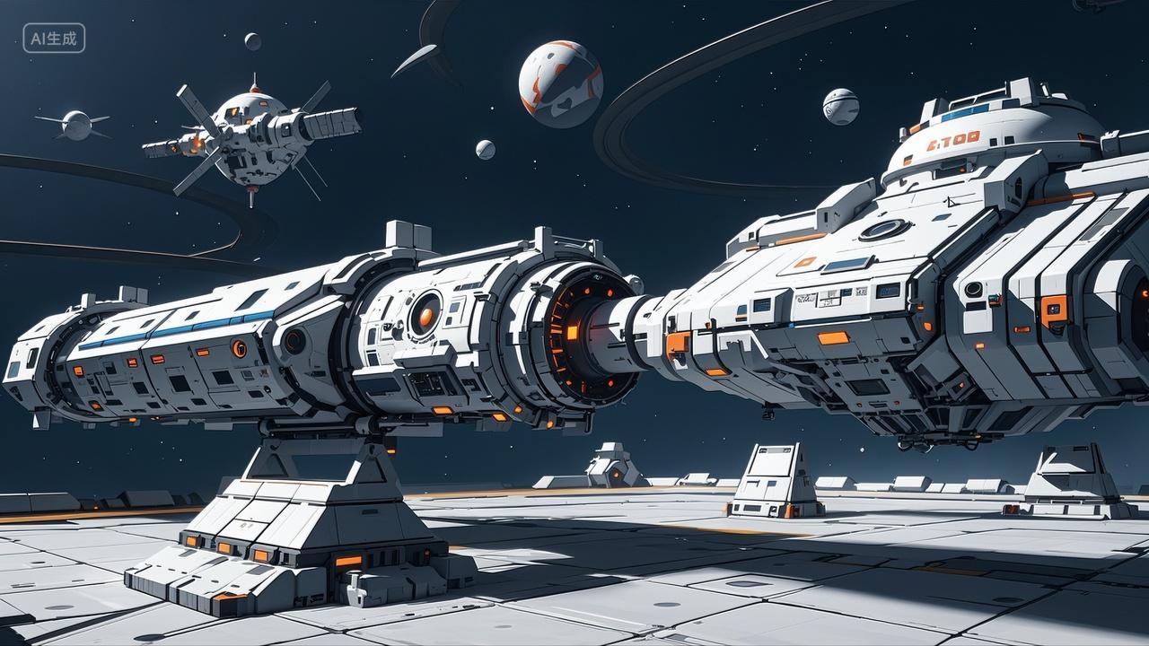 外太空站空间站未来科技科幻概念场景