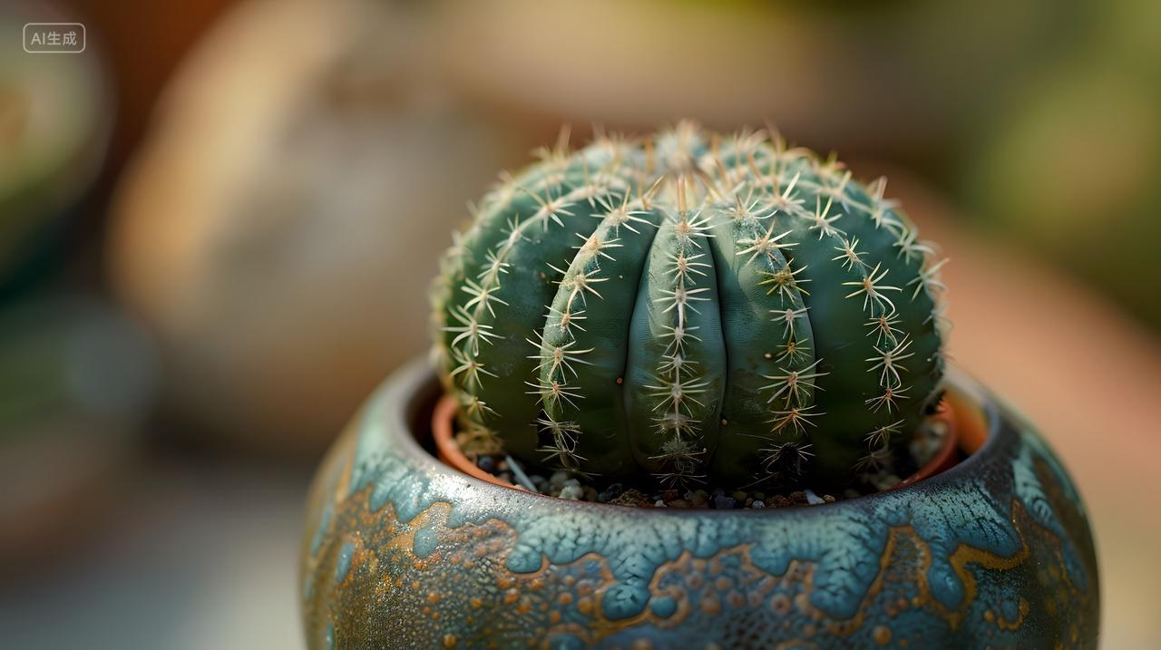 盆栽仙人掌特写摄影