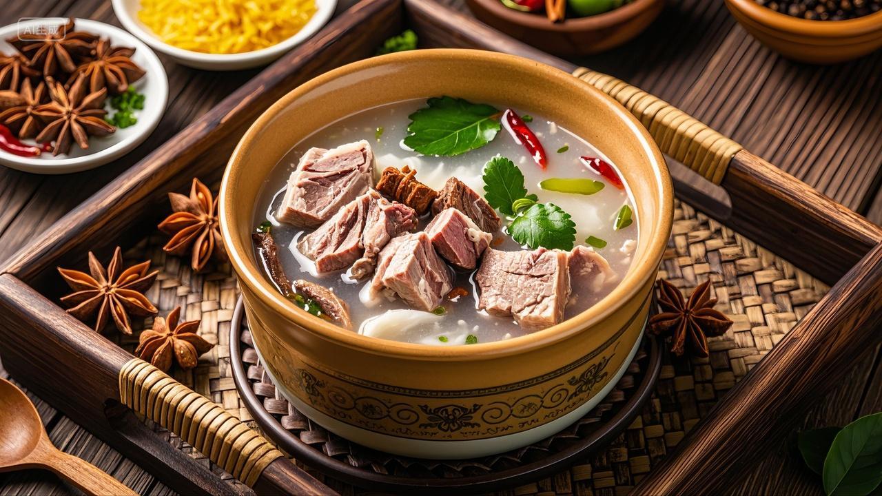 一碗羊肉汤汤品餐饮美食背景