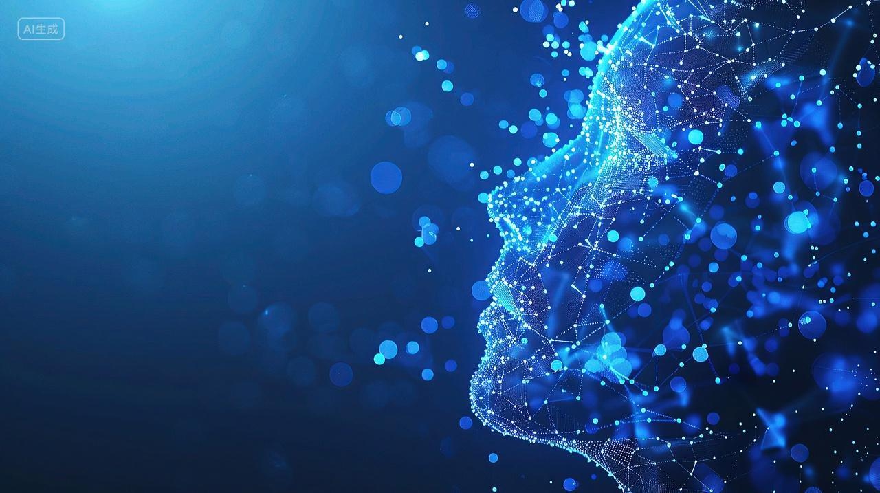 一个科技感头像蓝色背景