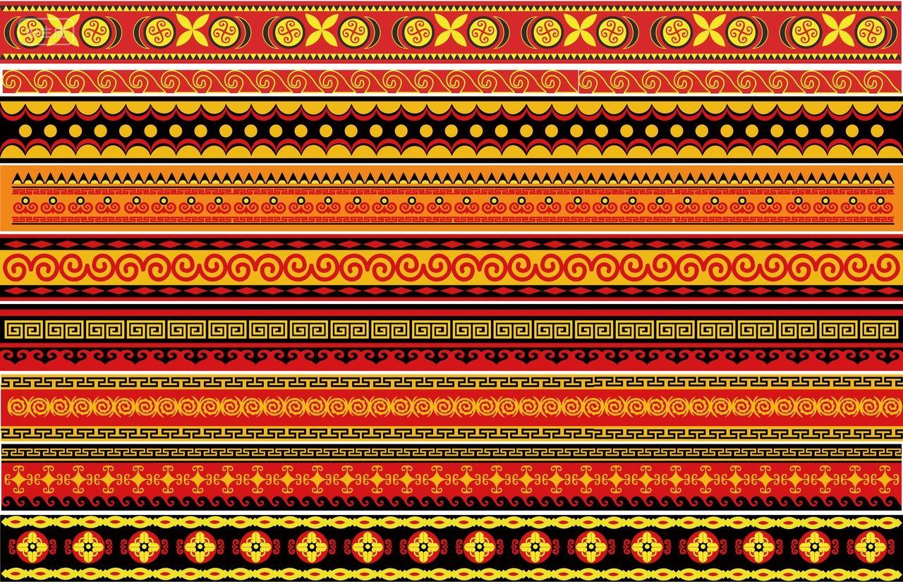 彝族风格素材高清梁纹大图
